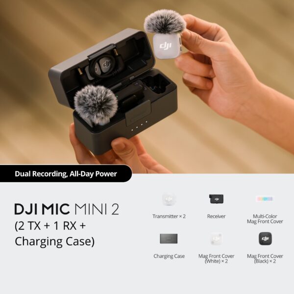 DJI Mic Mini 2 (2 TX +1Mobile RX +Charging Case) 